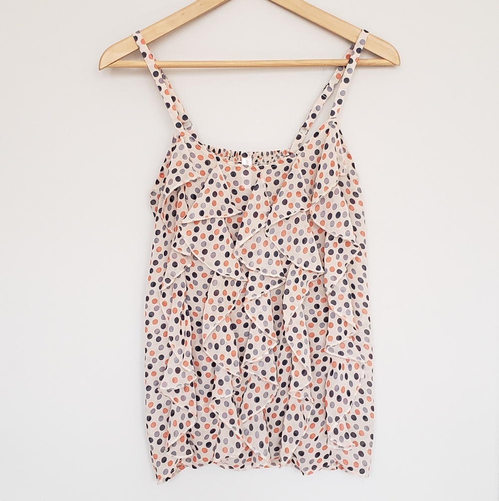 Xhilaration • polka dot ruffle tank top